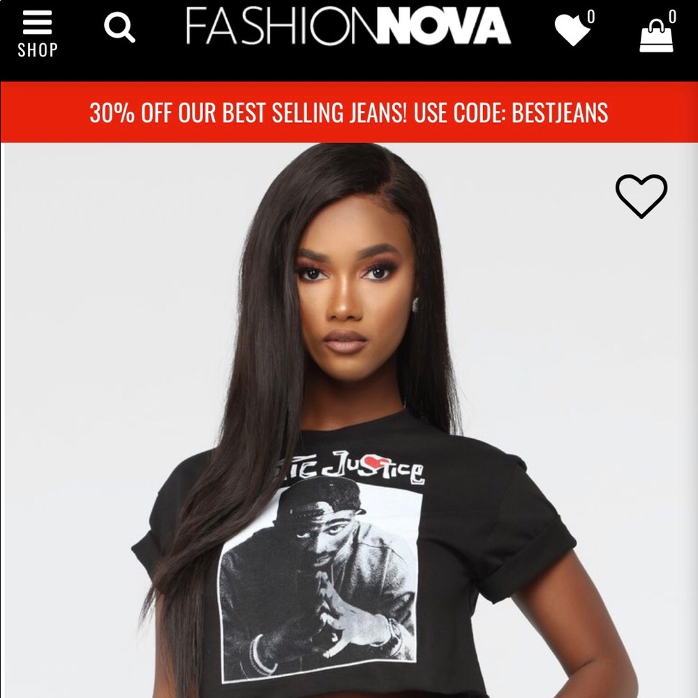 COPY - Plus Size Crop Tupac T-Shirt